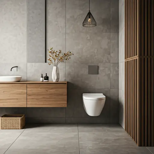 Premium Tiling Services in Adelaide - Modern grey tile bathroom